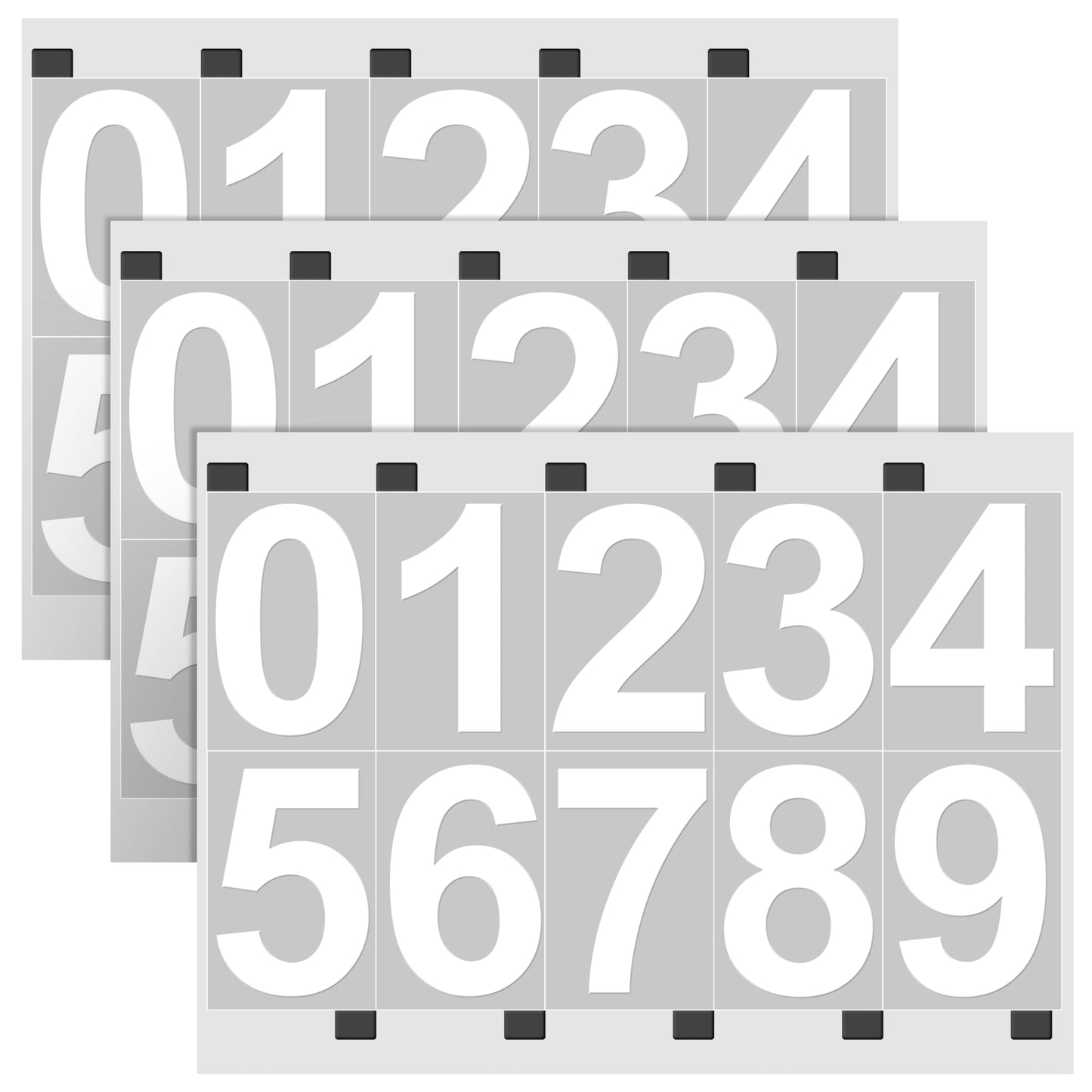 SereneLife Reflective Mailbox White Number Stickers | 3 Sets of (0-9) 1.6"x3" Inch Self-Adhesive Vinyl Numbers | Weatherproof, Easy Installation & Enhanced Reflection, Suitable for Outdoor Surfaces