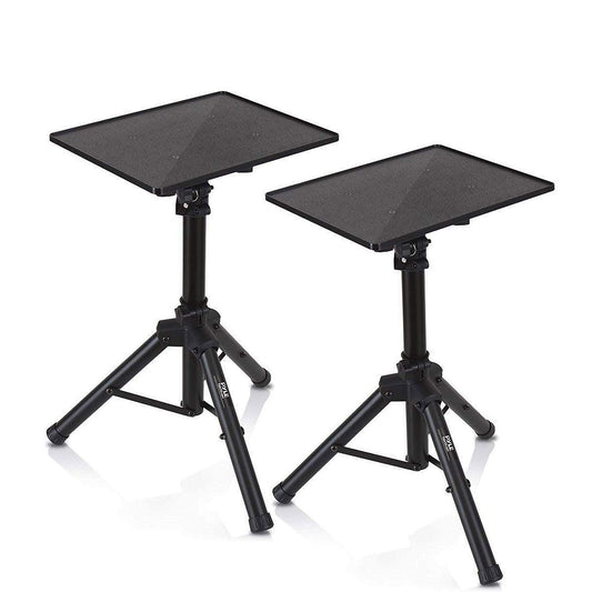 Pyle Laptop Projector Tripod Stand - 2 Pcs Computer, Book, DJ Equipment Holder Mount Height Adjustable Up to 52 Inches w/ 20'' x 16'' Plate Size - Perfect for Stage or Studio Use - Pyle PLPTS4X2