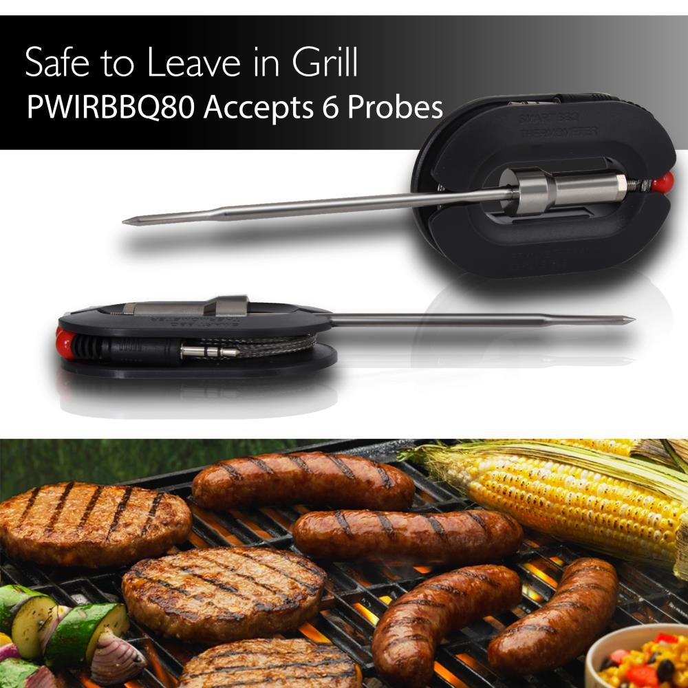 Upgraded Barbecue Thermometer Temperature Probes - 2 Pcs Stainless Steel for NutriChef PWIRBBQ80 Bluetooth Wireless BBQ Digital Thermometer - Works w/ All Kinds of Meat - NutriChef