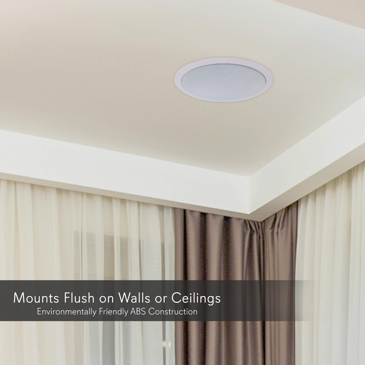 Pyle Ceiling and Wall Mount Speaker - 8” 2-Way 70V Audio Stereo Sound Subwoofer Sound with Dome Tweeter, 600 Watts, in-Wall & in-Ceiling Flush Mount for Home Surround System PDIC83T (White)