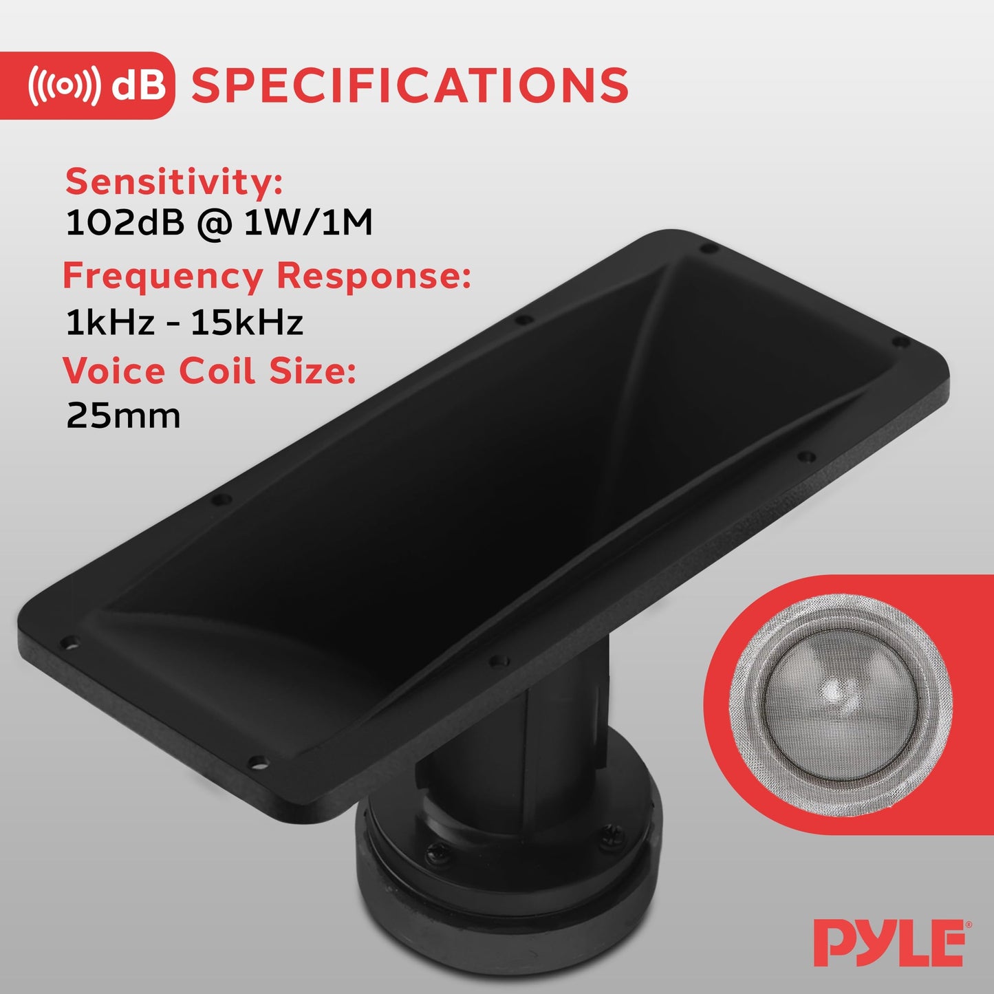 Pyle 4x10 Inch Horn Tweeter Speaker - Heavy Duty 200 Watt High Power Horn Audio Tweeter System w/ 25mm Voice Coil, 20 Oz Magnet Structure, 102 dB, 8 Ohm Impedance - Pyle PH391,Black