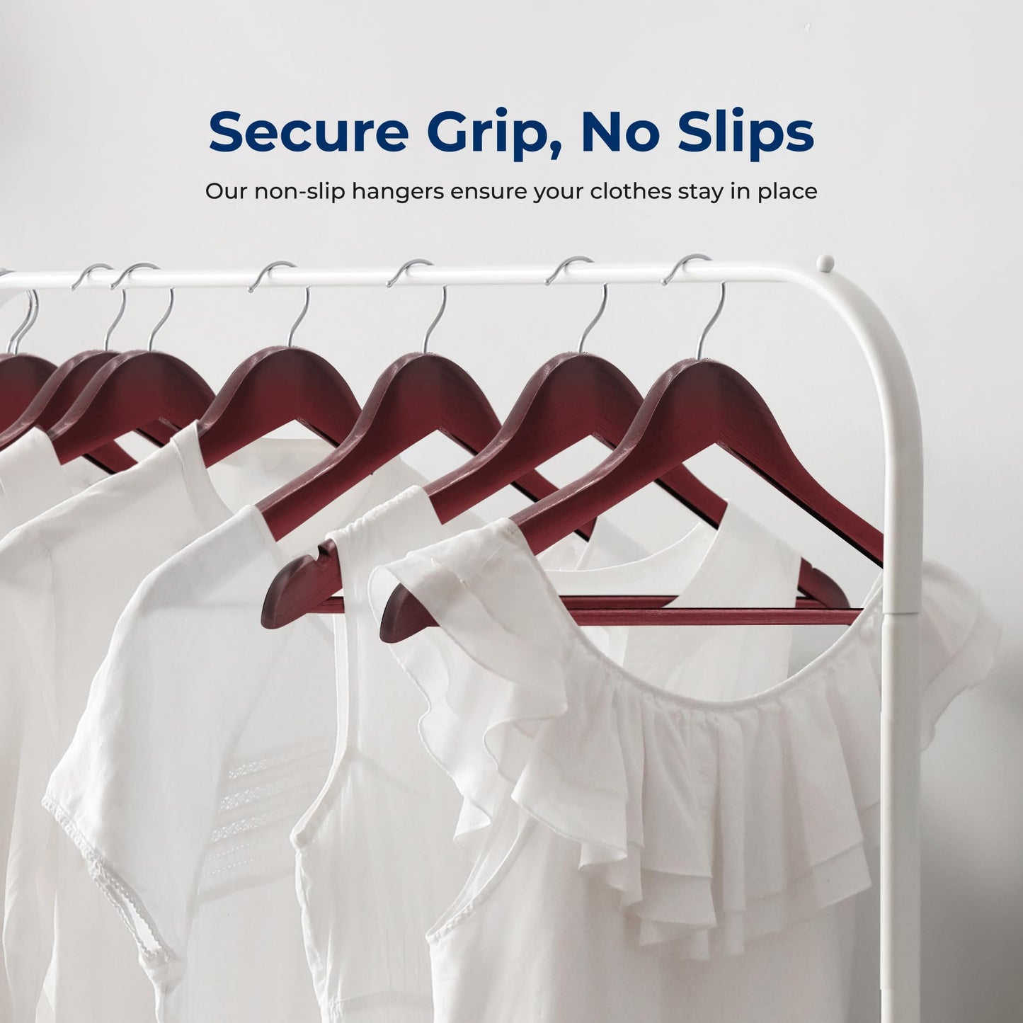 SereneLife 30 Pack Wooden Coat Hangers – Durable Suit Hangers with 360° Swivel Hook & Notches – Slim Design for Shirts, Jackets, Dresses, and More