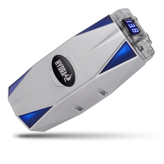 Pyle 5.0 Farad Digital Power Capacitor for High-Performance Car Audio, Blue Voltage Display, Over-Voltage Protection, Durable ABS Housing, Easy Installation, 12-24V Compatible