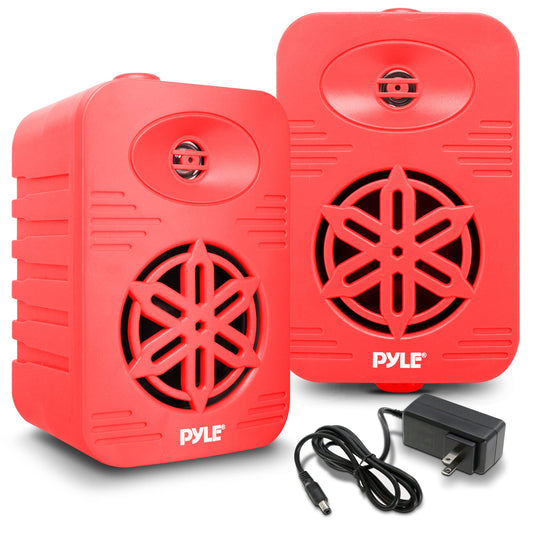 PyleUsa Bluetooth Indoor Outdoor Speakers Pair - 300 Watt Dual Waterproof 4” 2-Way Full Range Speaker System w/ 1/2” High Compliance Polymer Tweeter Home,Boat, Marine,Deck, Patio,Poolside - PDWRBT46RD