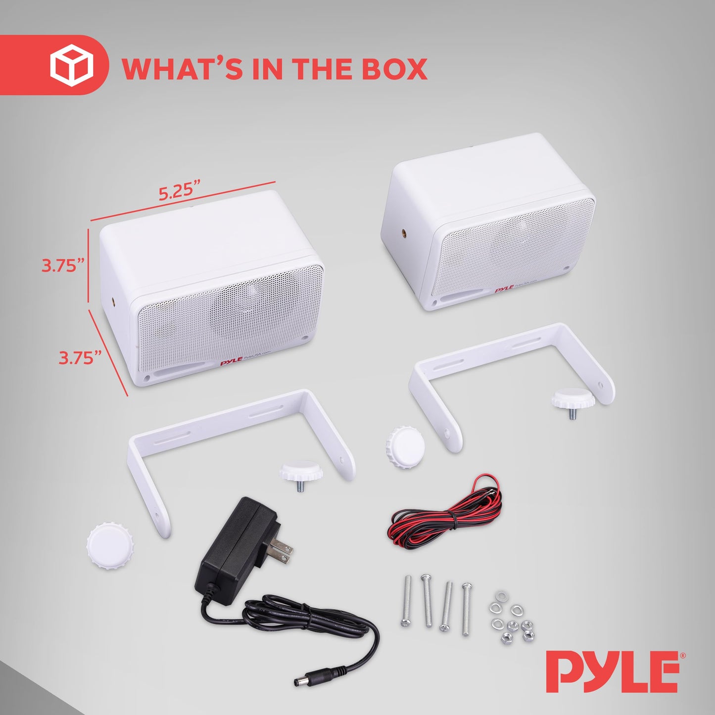 Pyle Outdoor Waterproof Wireless Bluetooth Speaker - 3.5 Inch Pair 3-way Active Passive Weatherproof Wall, Ceiling Mount Dual Speakers System w/ Heavy Duty Grill, Patio, Indoor Use -PDWR42WBT (White)