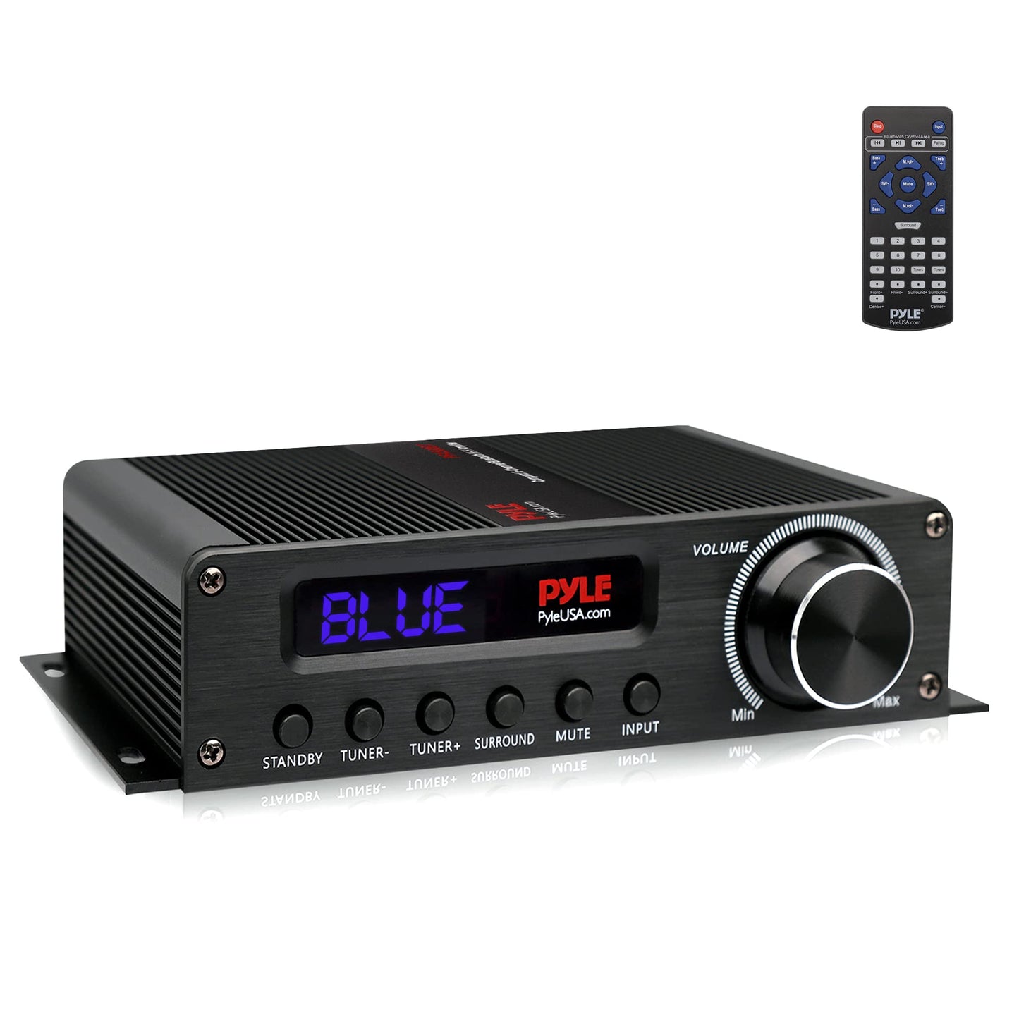 Pyle Wireless Bluetooth Home Audio Amplifier - 100W 5.1 Channel Home Theater Power Stereo Receiver, Surround Sound w/ HDMI, AUX, FM Antenna, Subwoofer Speaker Input, 12V Adapter, Black - PFA560BT