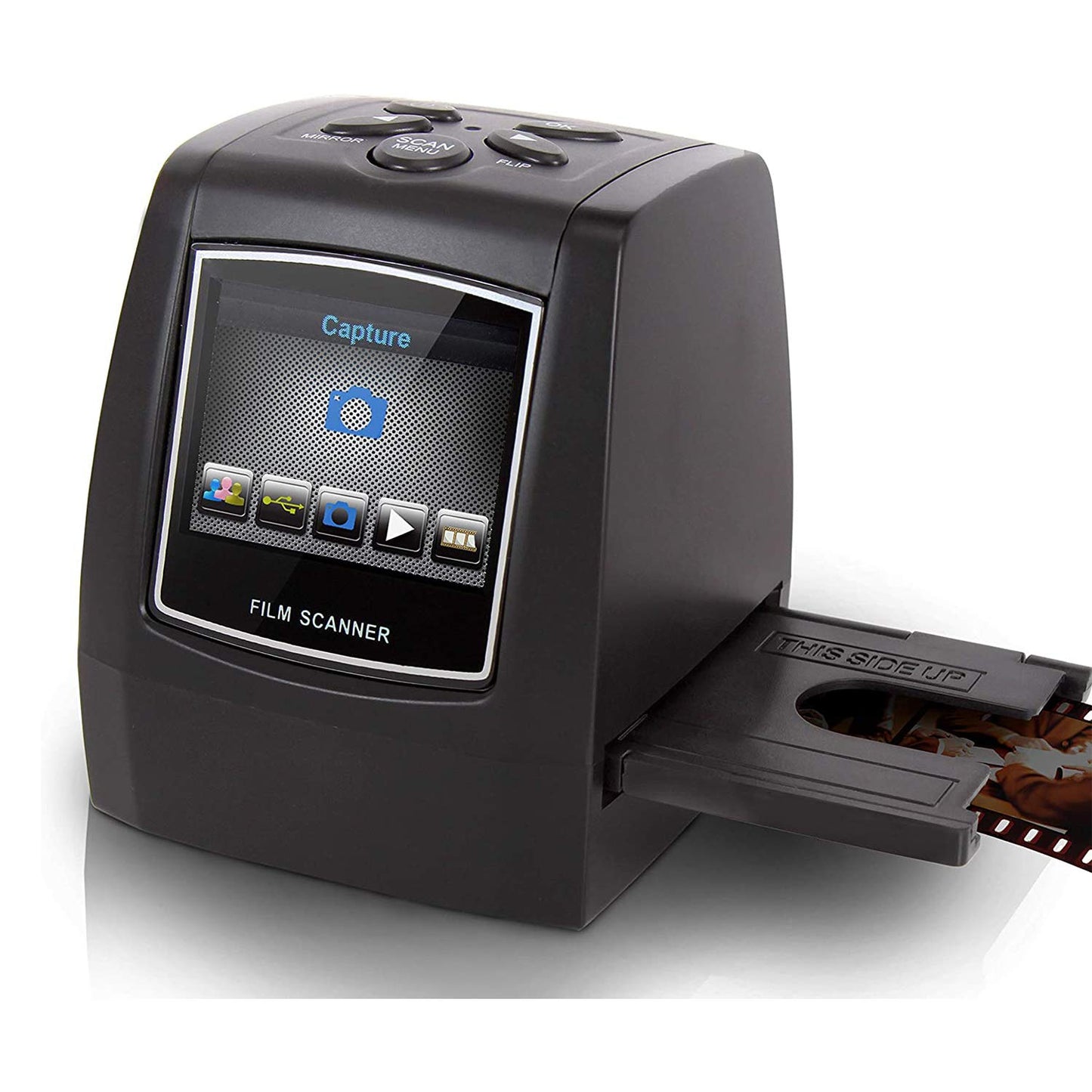 Pyle 2.4 Inch Photo Film Scanner Slide Digitizer Digital 35mm Image Converter with TV Output and Built in LCD Display for Image Preview, Black