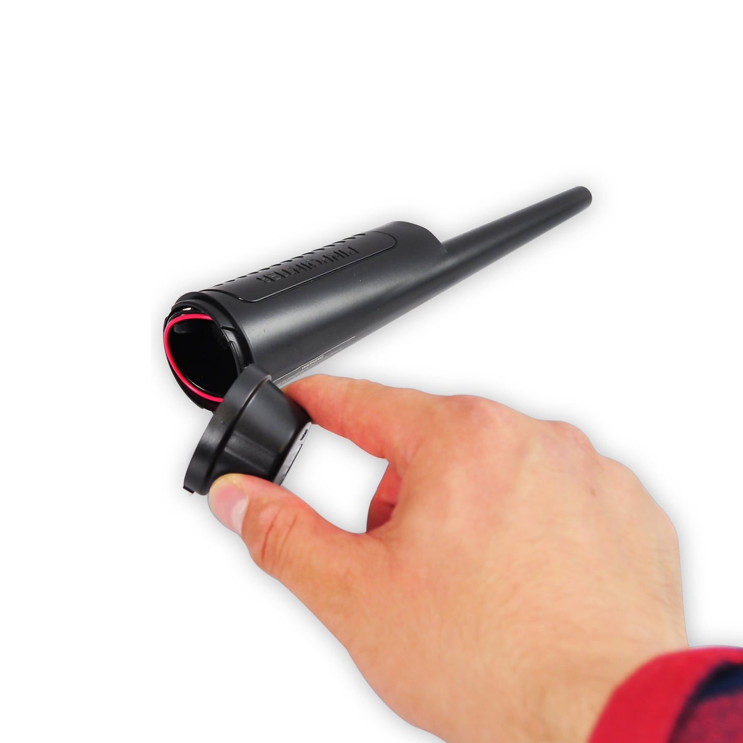 Handheld Pinpointer Probe Metal Detector -Audible Sound Alert, Save Battery Automatic Power Off & Low Battery Indicator, Waterproof LED/Vibration Indication and Submersible Tip - SereneLife PMD58, Black