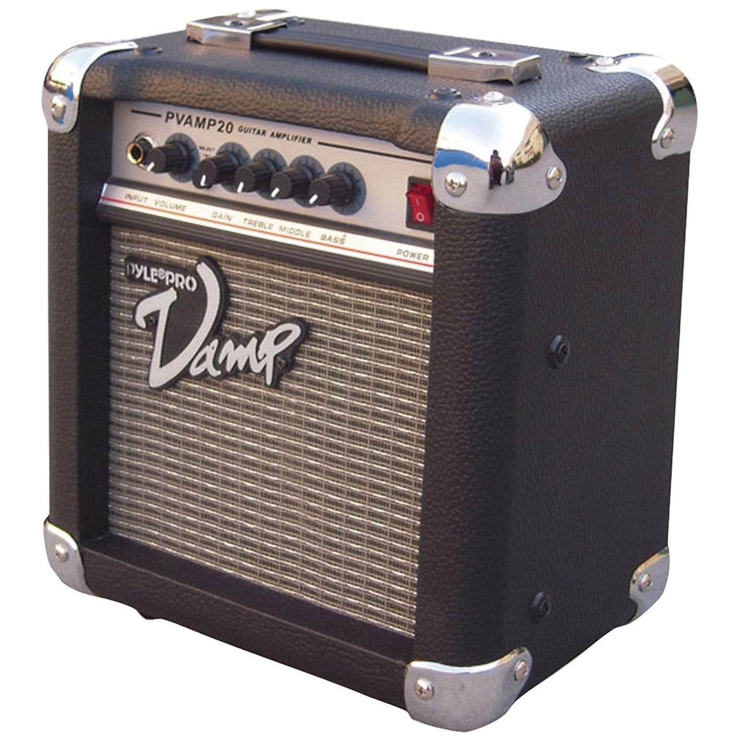 Pyle 20-Watt Vamp-Series Amplifier-Vamp-Series Amplifier w/3-Band EQ&Overdrive,Has Clean and Overdrive Channels For a Crunchy,Powerful Sound,20 Hz to 15 kHz Frequency Response-Pyle PVAMP20
