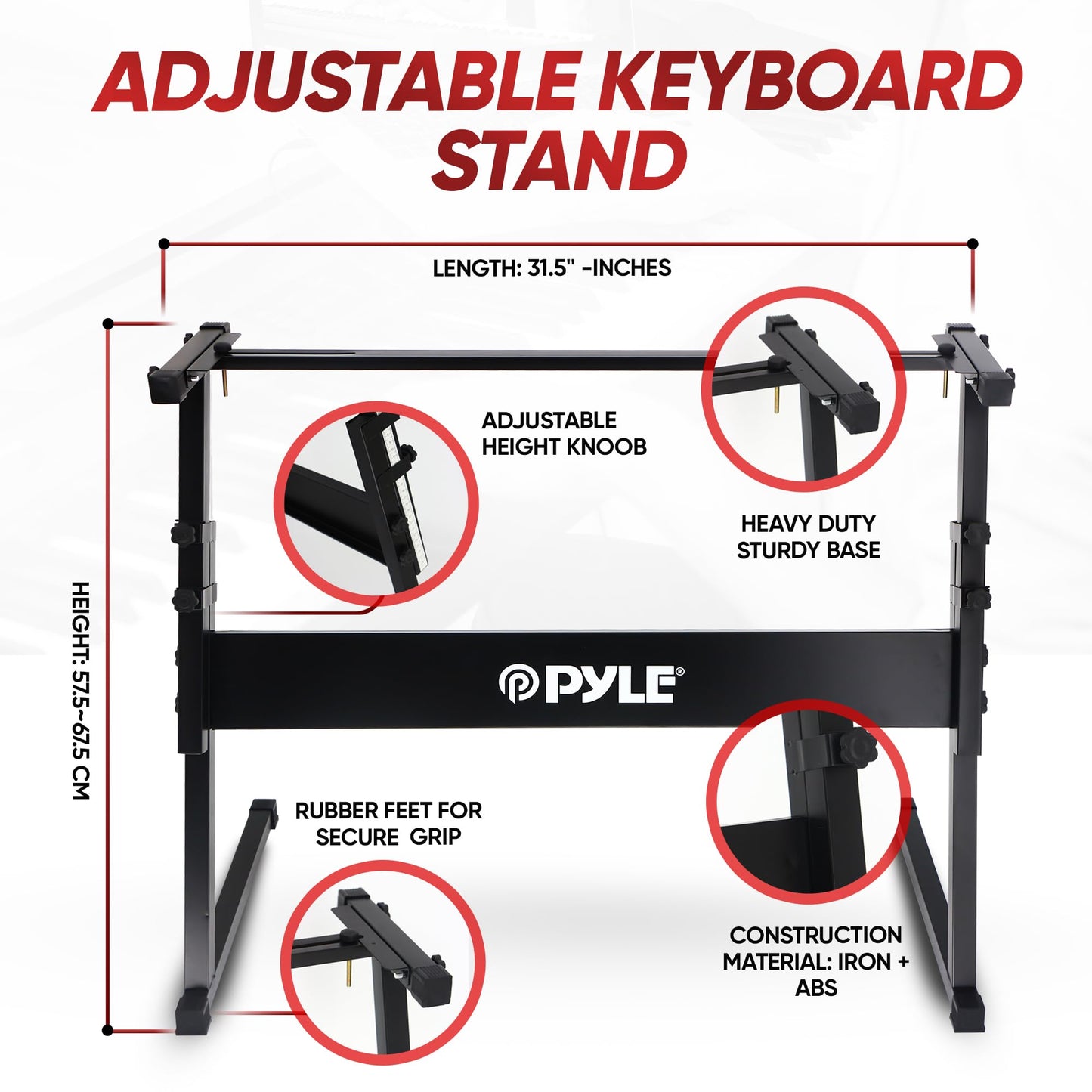PYLE 61 Key Electric Keyboard Piano, Music Keyboard, LCD Display, Portable Design, Karaoke Function, Includes Headphones, Stand, Stool, Book Rack, Perfect for Beginners