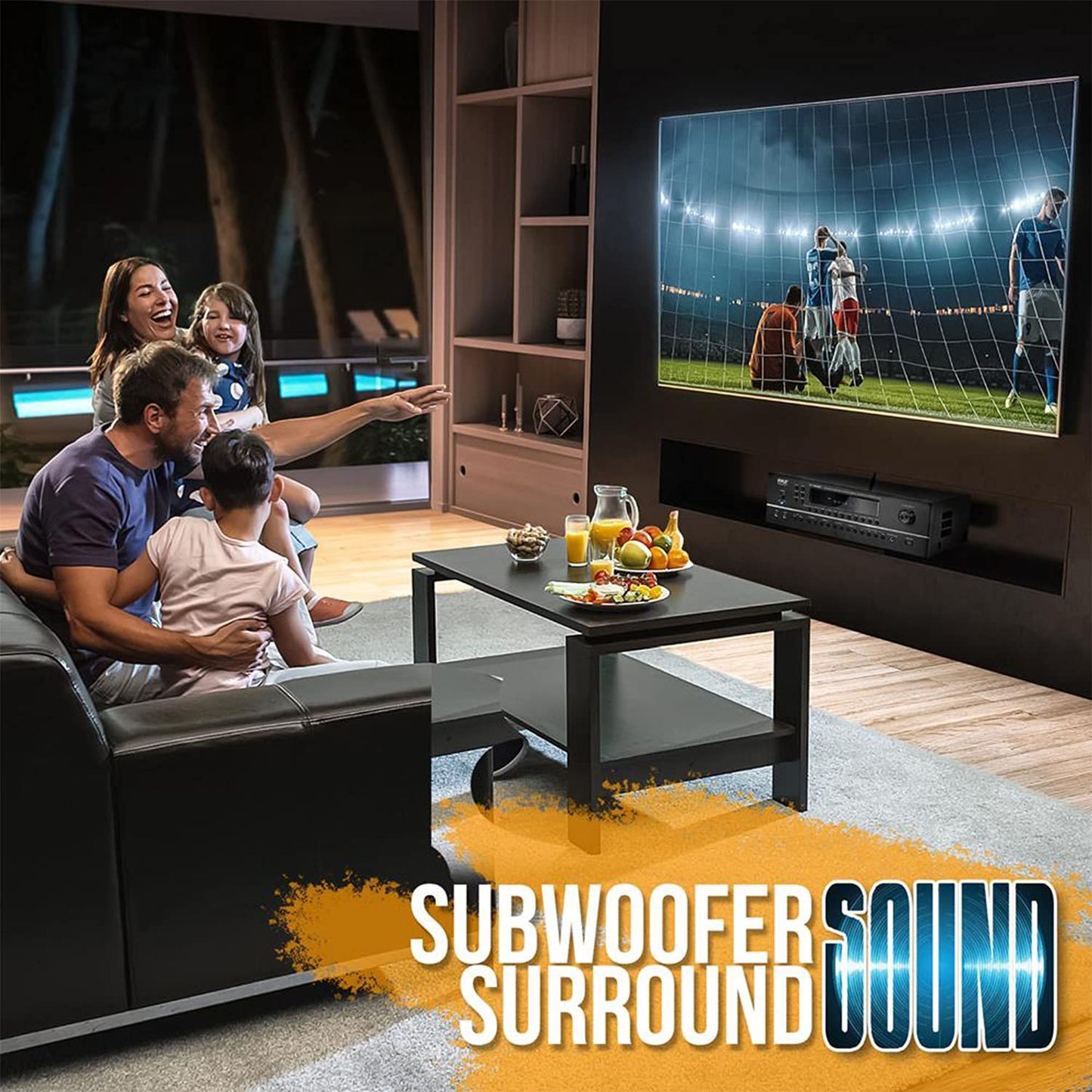 Pyle 2000W 7.1-Channel Hi-Fi Bluetooth 5.0 Stereo Amplifier - AV Home Theater Receiver with Radio - USB - RCA - HDMI - MIC IN - 4K UHD TV & 3D Blu-Ray Support - Surround Sound - Subwoofer - PT796BT