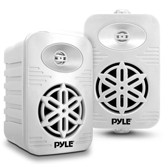 PyleUsa Indoor Outdoor Speakers Pair - 300 Watt Dual Waterproof 4” 2-Way Full Range Speaker System w/ 1/2” High Compliance Polymer Tweeter - in-Home, Boat, Deck, Patio, Poolside (White) - PDWR45WT