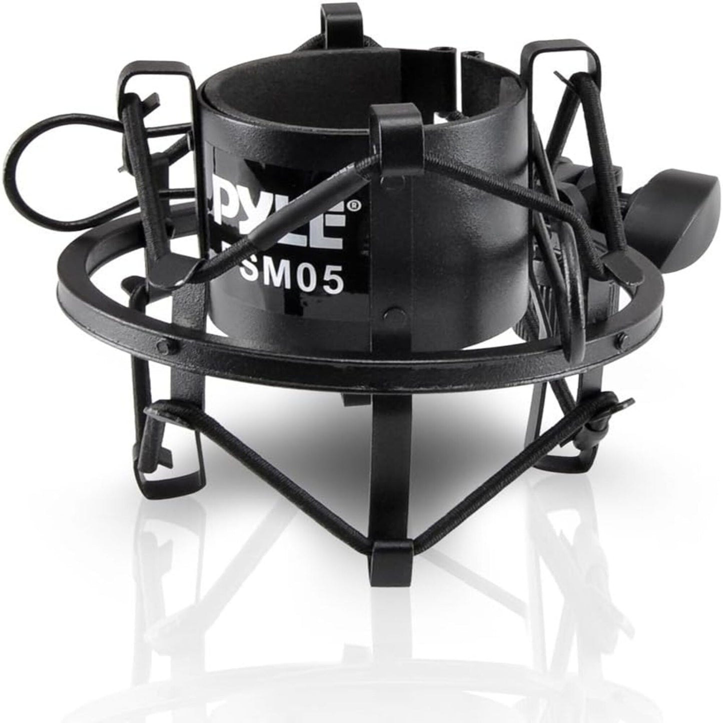 Pyle Updated Pro Shock, Clip Holder, Anti-Vibration Mount, Standard Size, Quick Angle Adjustment, Padded Mic Clamp, Easily Locks into Position, Die-Cast Steel Adapter (PSM05)