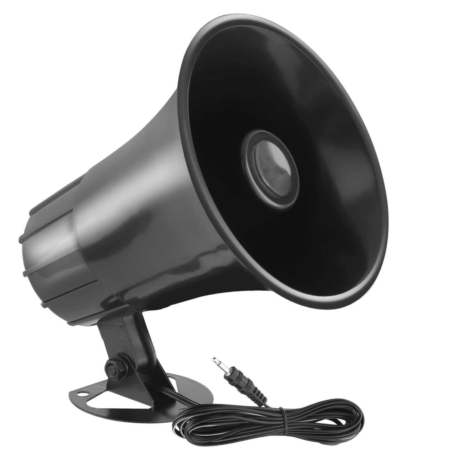 Pyle Portable PA Speaker - All-Weather Mono Trumpet Horn Speaker, 5” Outdoor PA System with 25W Peak Power, 8 Ohms Impedance, 180° Adjustable Swiveling Bracket for Easy Maneuverability