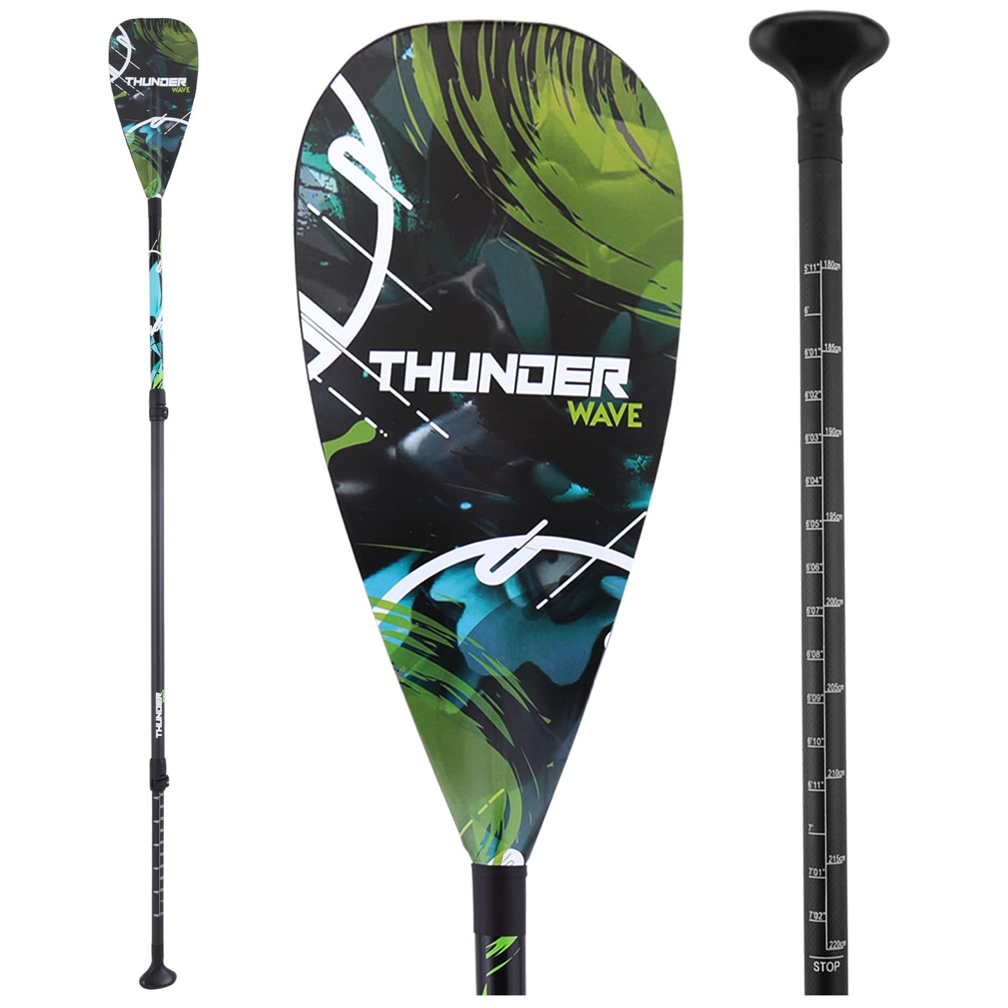 SereneLife Adjustable SUP Paddle - Adjustable 3-Piece Mix Carbonfiber Paddle, Lightweight & Comfortable to Use, Includes Carrying Bag w/ Zip and Handle, Comfortable Grip & Powerful Stroke