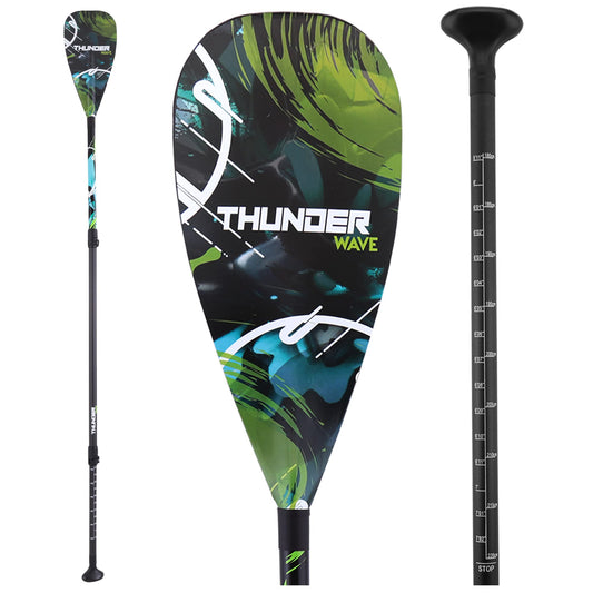 SereneLife Adjustable SUP Paddle - Adjustable 3-Piece Mix Carbonfiber Paddle, Lightweight & Comfortable to Use, Includes Carrying Bag w/ Zip and Handle, Comfortable Grip & Powerful Stroke