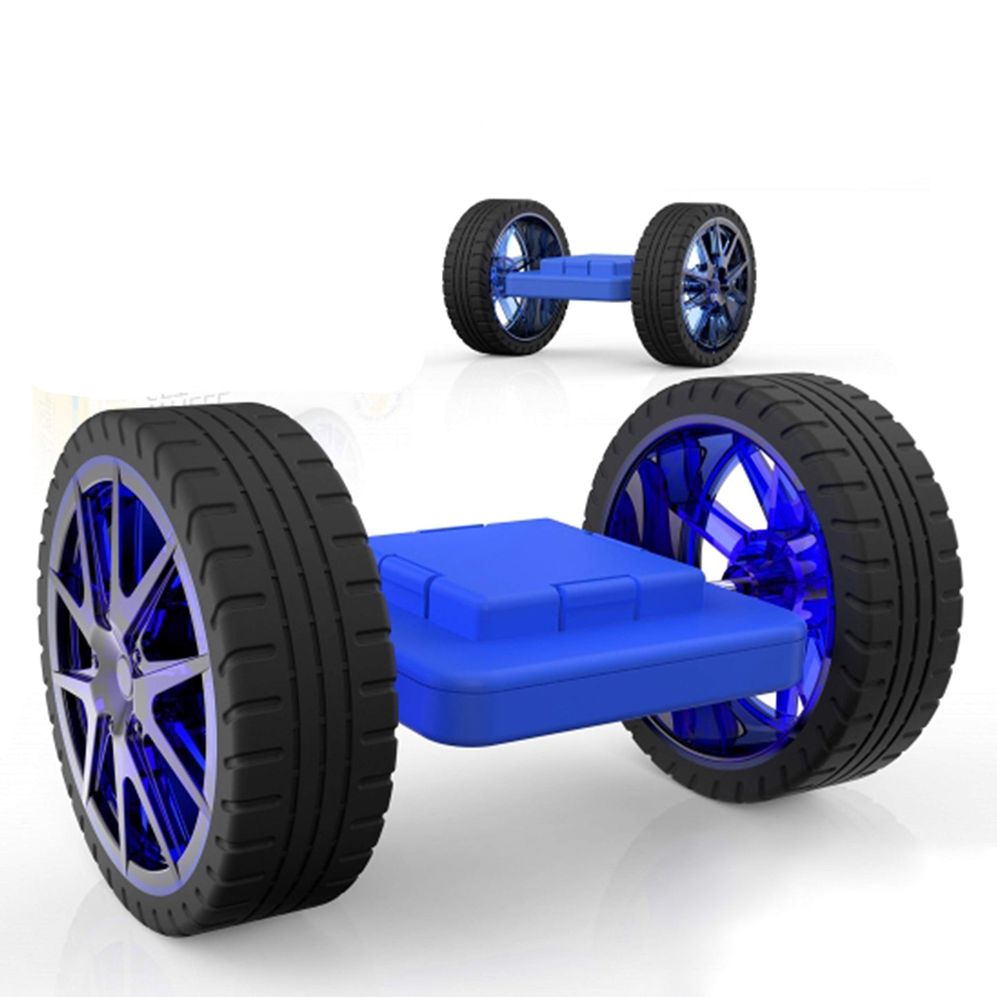 Hurtle Magnetic Blocks Wheels Set - Compatible with Other Brands of Standard Size Magnetic Tiles, Magnetic Toys Wheels Bases for Kids/Toddlers (2 pcs.)