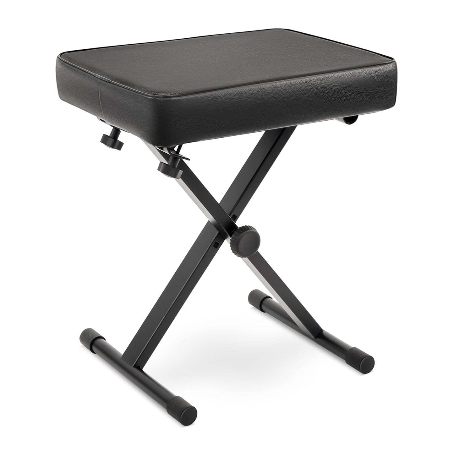 Pyle Adjustable Padded Keyboard X Bench, 21.2 - 23.2 Inches Height, 2.6'' Thick Fire-Retardant Sponge Padding Designed to Fit Users of all Sizes and Playing Styles, Foldable Design for Easy Transport