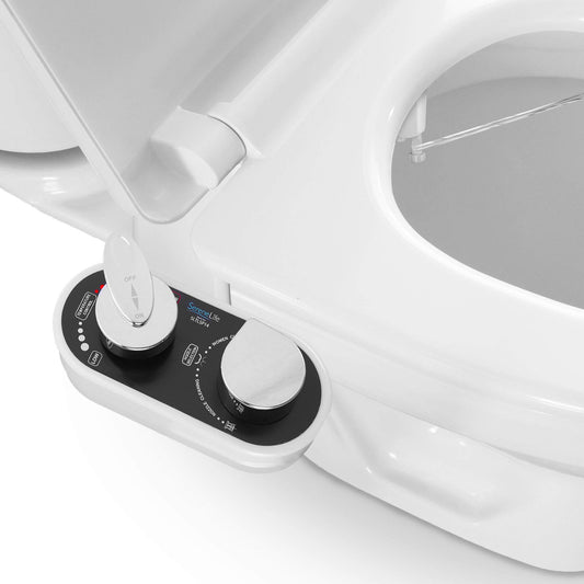 Serenelife Bathroom Bidet Seat Attachment - Fresh & Hot Water Adjustable Function with Plastic Sprayer for Full Bottom Cleaning - Standard Non-Electric Mechanical Self Clean Personal Hygiene SLTLSP14