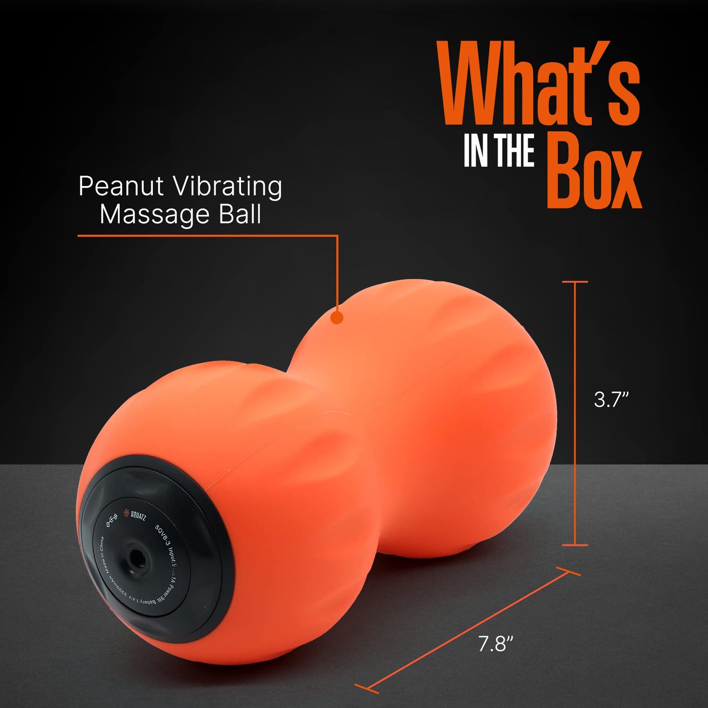SQUATZ Peanut Wireless Vibrating Massage Ball - 3 Vibration Intensity Levels, 2 to 5 Hours Power Life, Portable and Rechargeable, Deep Tissue Trigger Point Therapy Suitable for Massaging Muscles