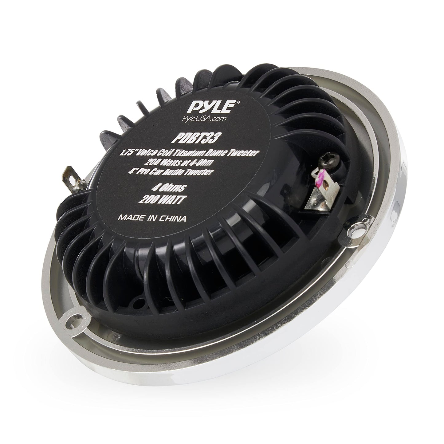 Pyle 4" Titanium Tweeter with Engineering Plastic Frame - 200 Watts, 1.75'' Voice Coil, Car Audio Tweeter for Stereo and Speaker - PDBT33