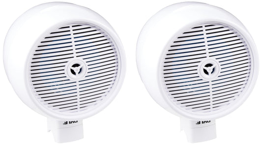 Pyle Bluetooth Waterproof Off-Road Speakers - 8” 300W 2-Way Marine Wakeboard Tower Sound System w/LED Light, Full Range Outdoor Stereo Speaker for Car ATV UTV, Jeep, Boat, Includes Brackets (White)