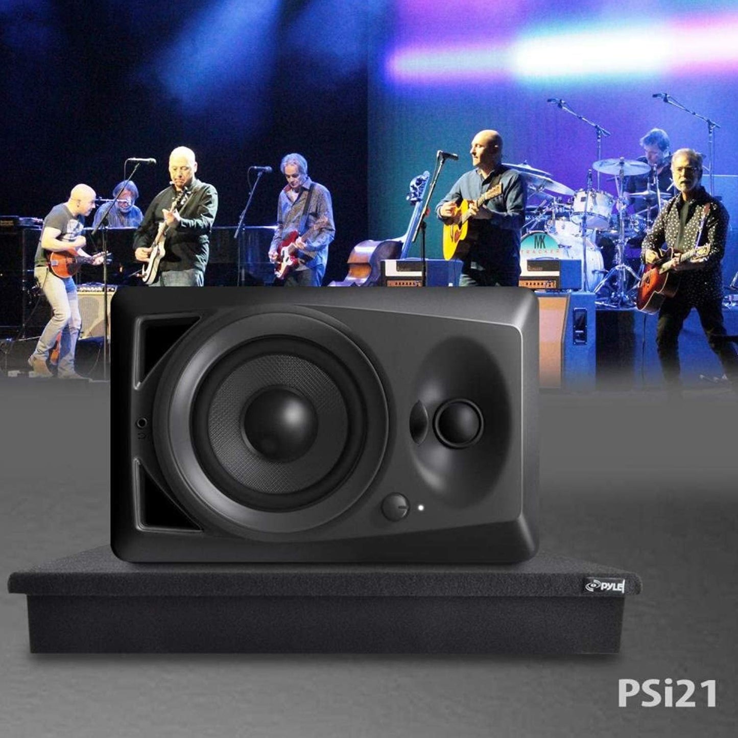 Pyle Sound Dampening Speaker Riser Foam - Audio Acoustic Noise Isolation Platform Pads Recoil Stabilizer w/ Rubber Base Pad For Studio Monitor, Subwoofer, Loud Speakers - PSI21 (22.3 x 15 x 3 Inch)