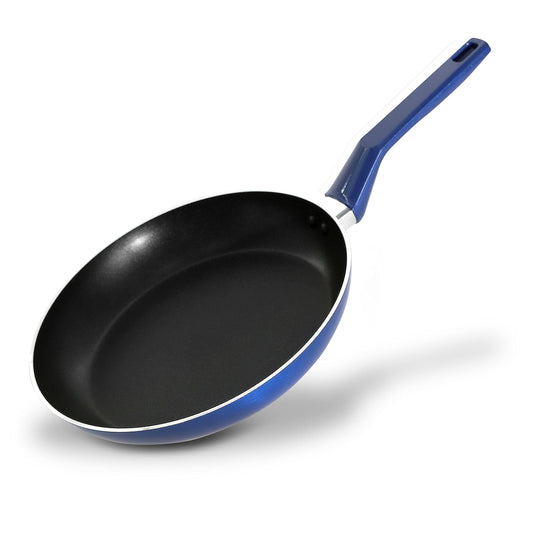 NutriChef 10'' Large Open Fry Pan - Non-Stick High-Qualified Kitchen Cookware with Black Inside and Blue Outside (Works with Model: NCCWA13BU)