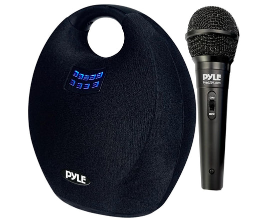Pyle Wireless Portable Bluetooth Speaker, with Built in Rechargeable Battery, Wired Microphone, Clear Surround Sound, Mini IPX4 Waterproof Speaker for Indoor and Outdoor Activities