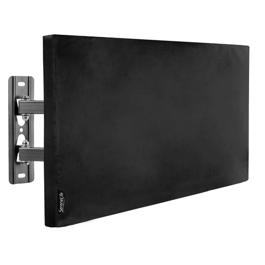 SereneLife Waterproof TV Cover for 30-32 inch TV – Indoor/Outdoor Weatherproof Television with Bottom Cover, Thick Fabric, Dustproof with Remote Control Pocket, Black