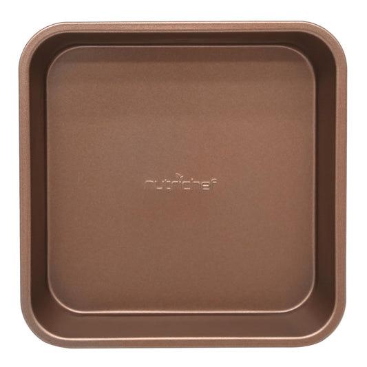 NutriChef 8.5-inch Golden Square Baking Pan, Ultra-Durable Heavy Gauge Carbon Steel, Durable & Reliable Oven Pan Style Tray, Non-Stick Coated Layer Surface, Used for Model NCBK6TR7 and NCBK6TR7.5