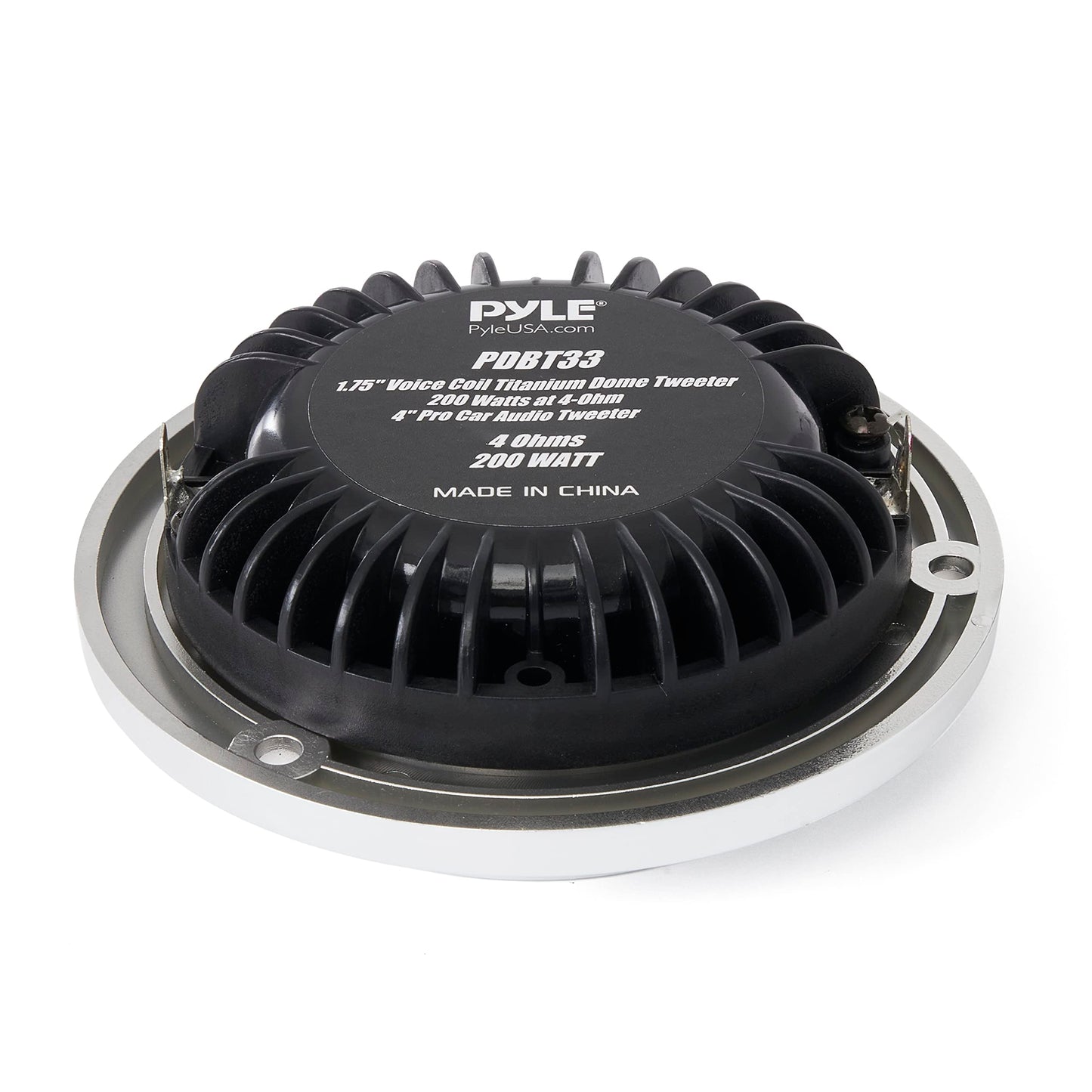 Pyle 4" Titanium Tweeter with Engineering Plastic Frame - 200 Watts, 1.75'' Voice Coil, Car Audio Tweeter for Stereo and Speaker - PDBT33