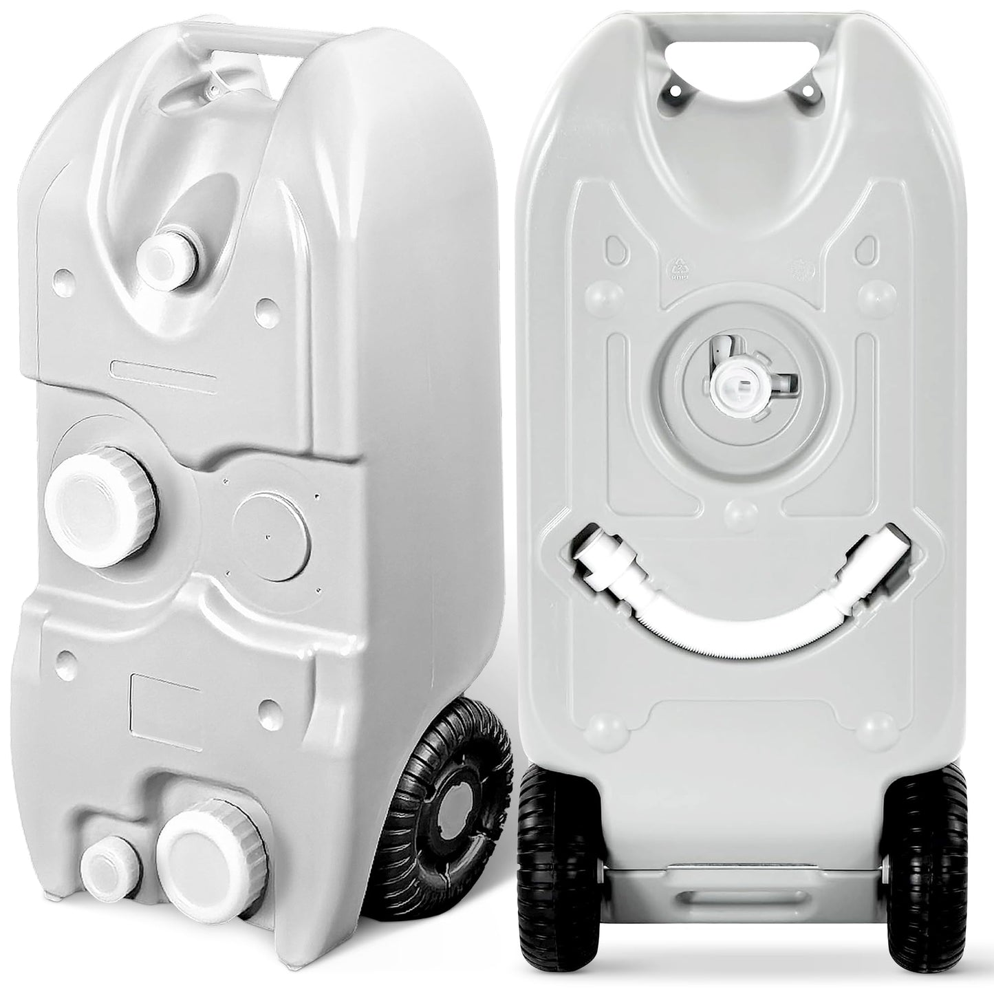 SereneLife 40L RV Portable Water Tank with Metal Handle and Large Wheels, Ideal Water Storage Container for Camping and Outdoor Activities, Fresh Water or Sewage Holding Tank, Easy to Use