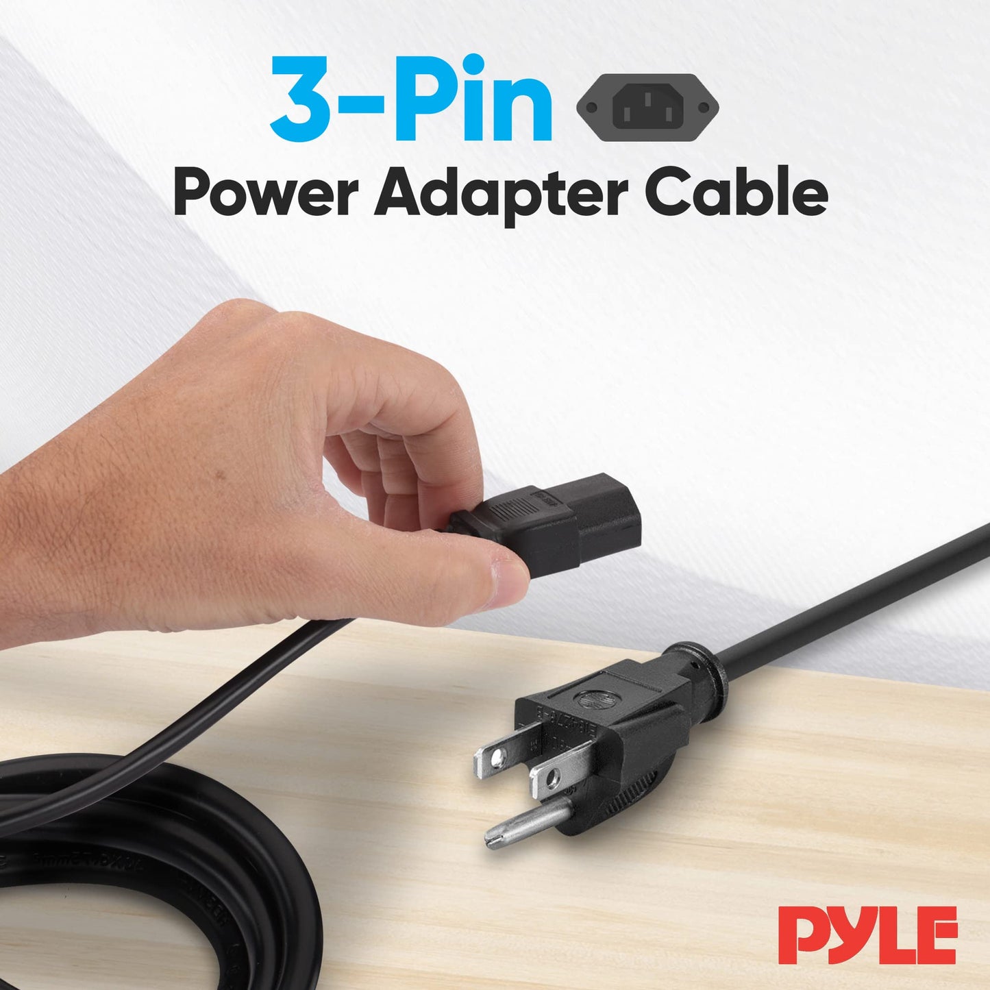 Pyle Power Adapter Cable, 3-Pin (for Pyle Models: PMXU46BT, PMXU67BT, PMXU88BT, PMXU128BT)