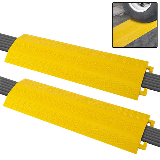 Pyle Durable Cable Ramp Protective Cover - 2,000 lbs Max Heavy Duty Drop Over Hose & Cable Track Protector, - Cable Concealer for Outdoor & Indoor Use
