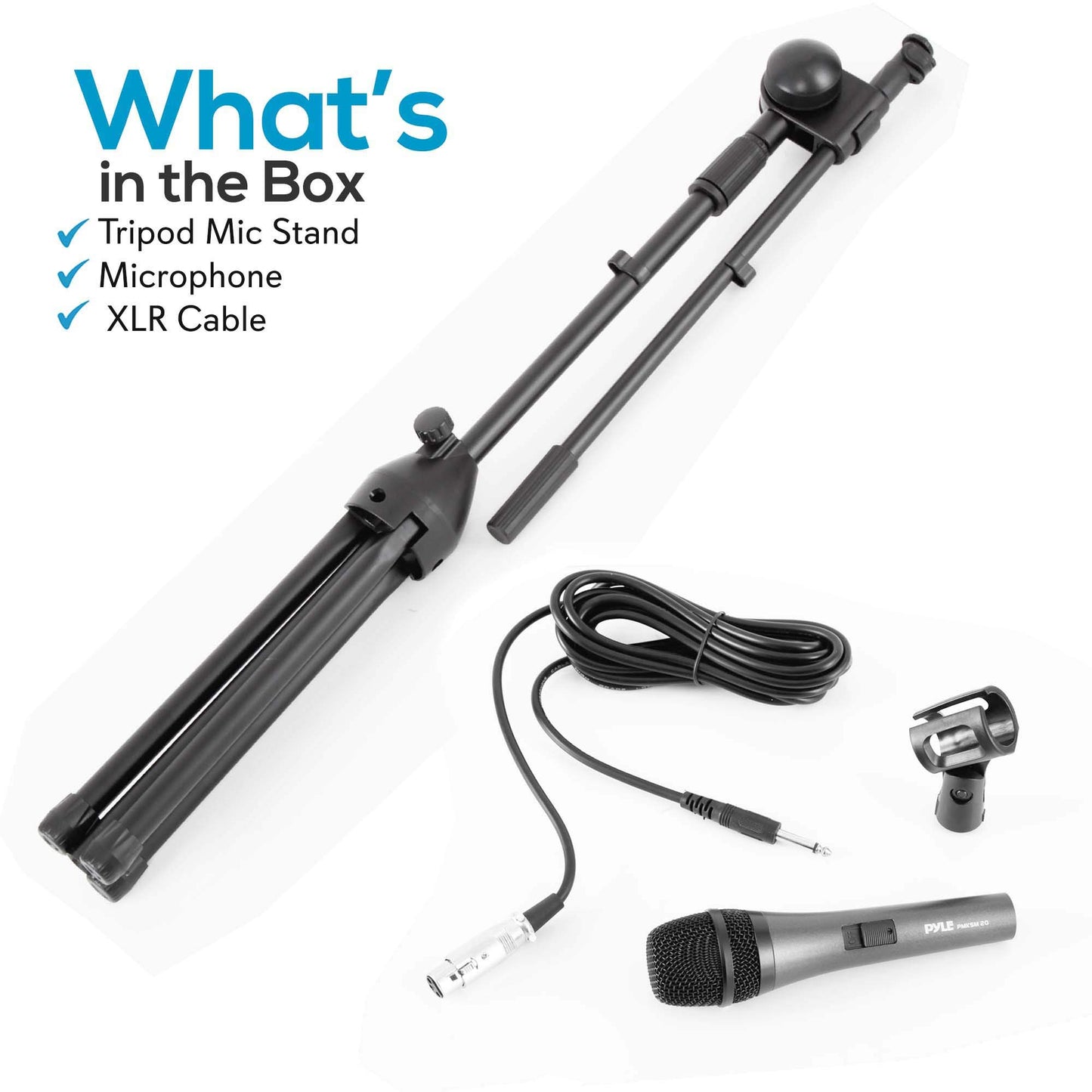 PYLE-PRO PMKSM20 Microphone and Tripod Stand With Extending Boom and Mic Cabl