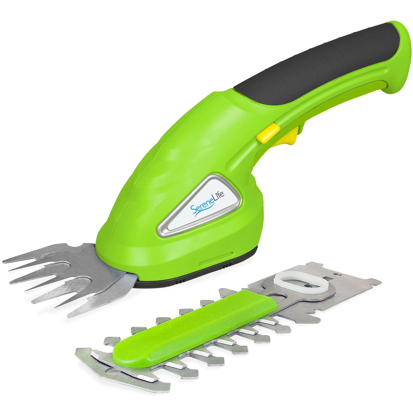 SereneLife Cordless Handheld Grass Cutter Shears, Portable Lightweight Electric Hedge Trimmer, Hand Held Garden Clippers Powered with Rechargeable 3.6V Battery, Changeable Blade Trimmers Light Green