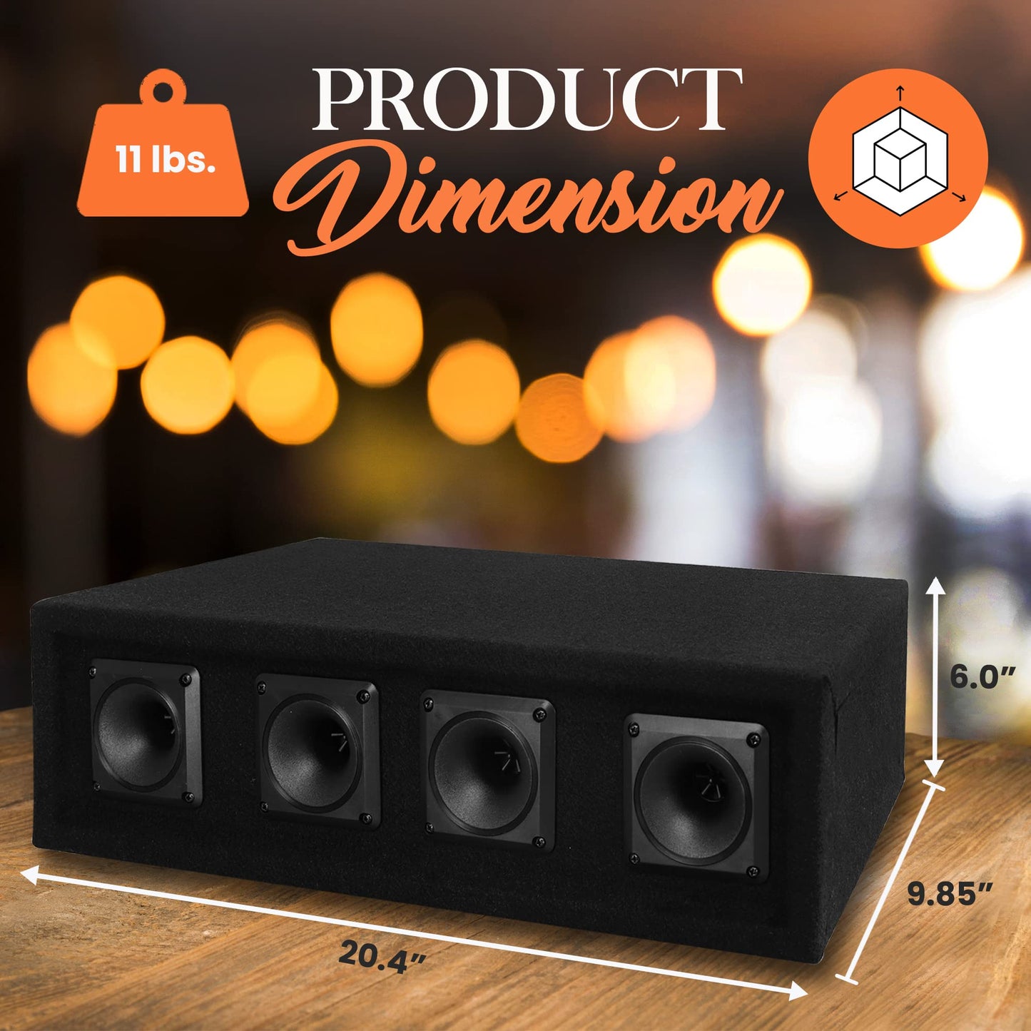 Pyle-Pro 4 Way DJ Speaker System, 300 Watt Power, 150 RMS, Four 3 Inch Horn Piezo Tweeters, 8 Ohm Impedance, Full Range Audio Reproduction, Black Carpeted Finish