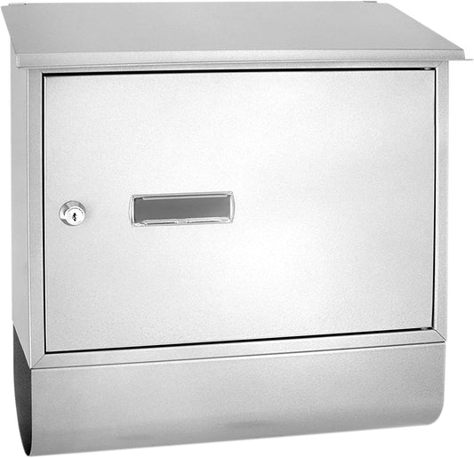 Serenelife Indoor & Outdoor Wall Mount Locking Mailbox | Secure Key & Lock Mechanism | Weather Resistant & Durable | Easy Access Metal Flap | Includes 2 Keys & Mounting Hardware | 13x14x5 IN
