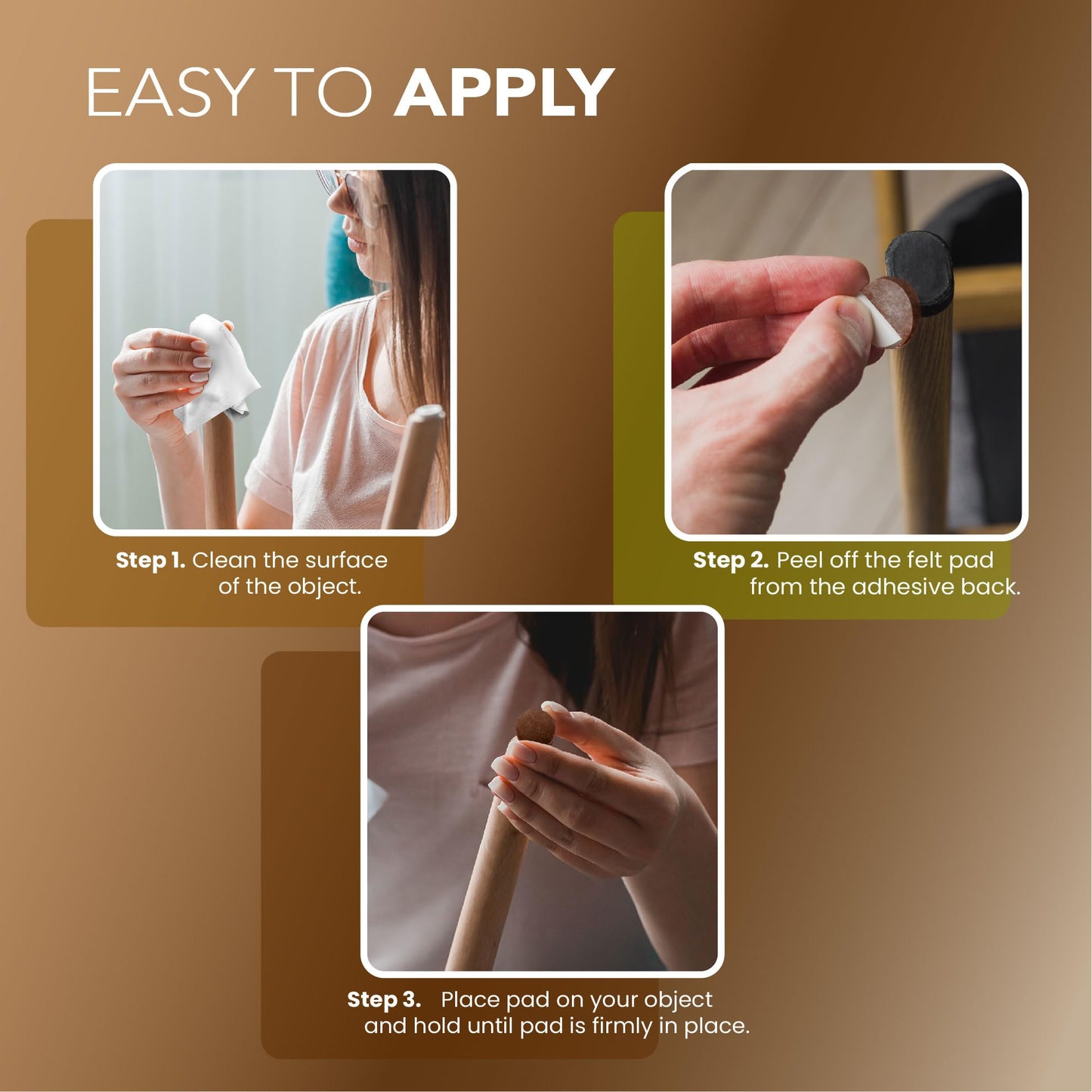 Serenelife Felt Furniture Pads - 45 Premium ¾” Inch Felt Floor Protectors | Protect Hardwood, Laminate & Tile Flooring | Furniture Sliders | Moving Supplies | Easy Installation | Noise Reducing