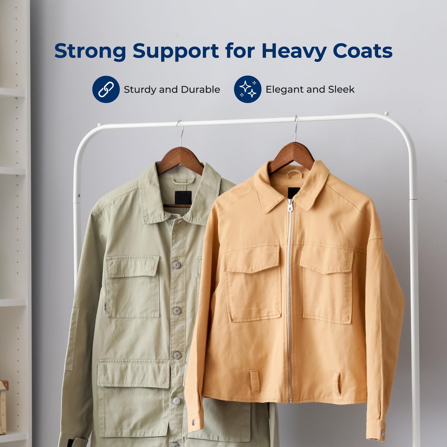 SereneLife 50-Pack Wooden Coat Hangers – Durable Suit Hangers with 360° Swivel Hook & Notches – Slim Design for Shirts, Jackets, Dresses, and More