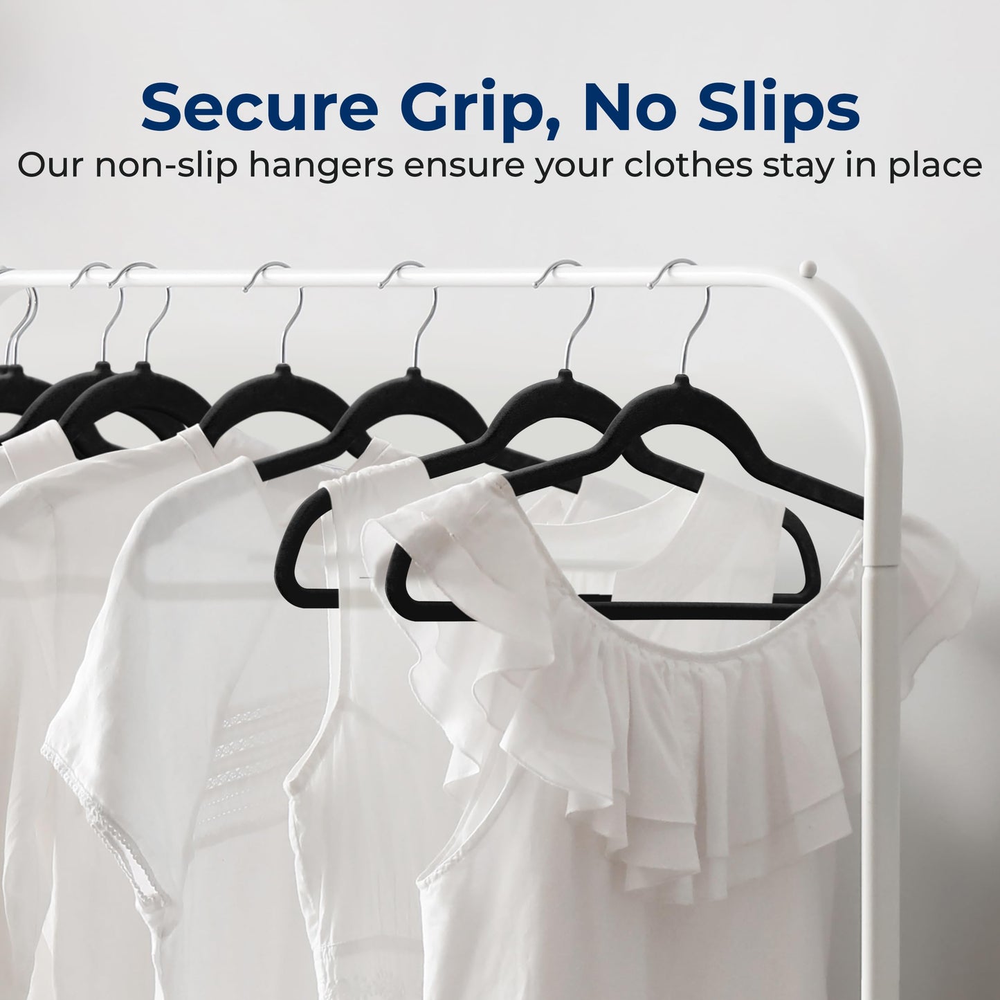 SereneLife 10 Pack Velvet Hangers - Non-Slip with 360° Swivel Hook - Ultra-Thin, Lightweight Velvet Hangers for Shirts, Sweaters, Hoodies, Kids Clothes & Dresses - Space-Saving
