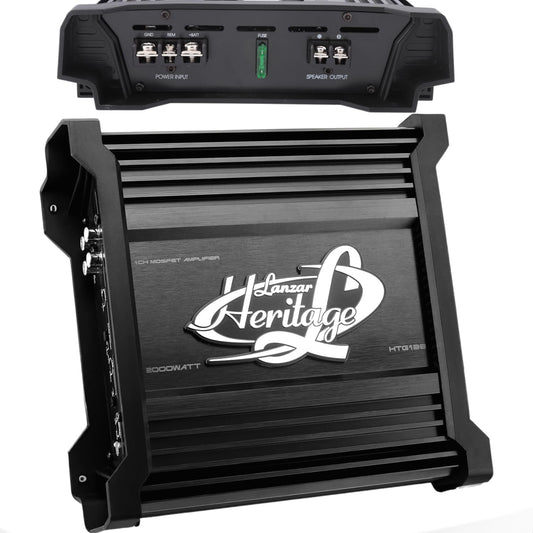 Lanzar 2000W Monoblock Car Audio Amp - 2-Ohm Stable Mosfet Amplifier, Class AB, Electronic Crossover, Bass Boost, Subsonic Circuit, Chrome RCA Inputs, Line Output, 5-Way Protection - Soft Turn On/Off