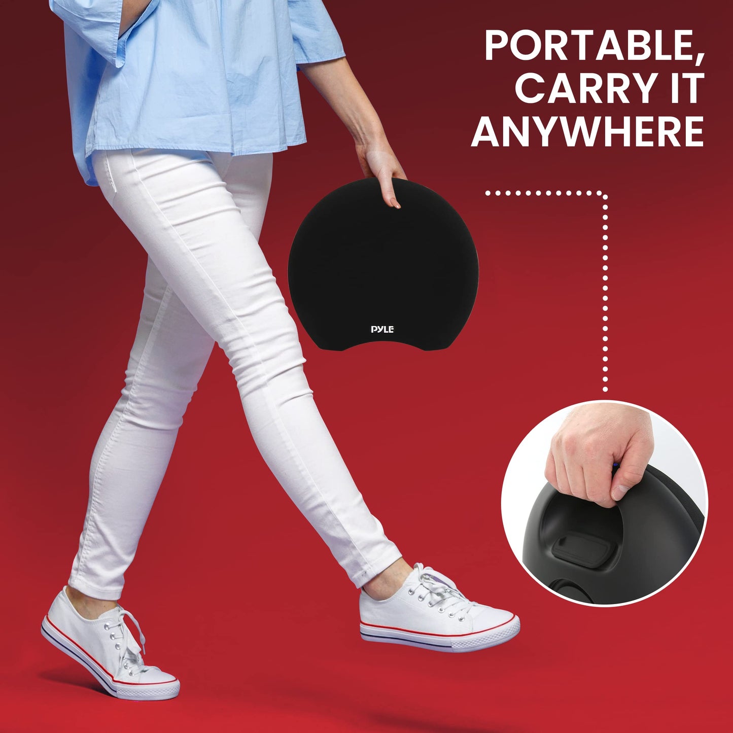 Pyle Portable Waterproof Bluetooth Speaker - 280 Watt Max Output Power, Wireless Music Streaming, Rechargeable Battery, MP3/WMA/FLAC Digital Audio File Support, & Remote Control Battery Operated