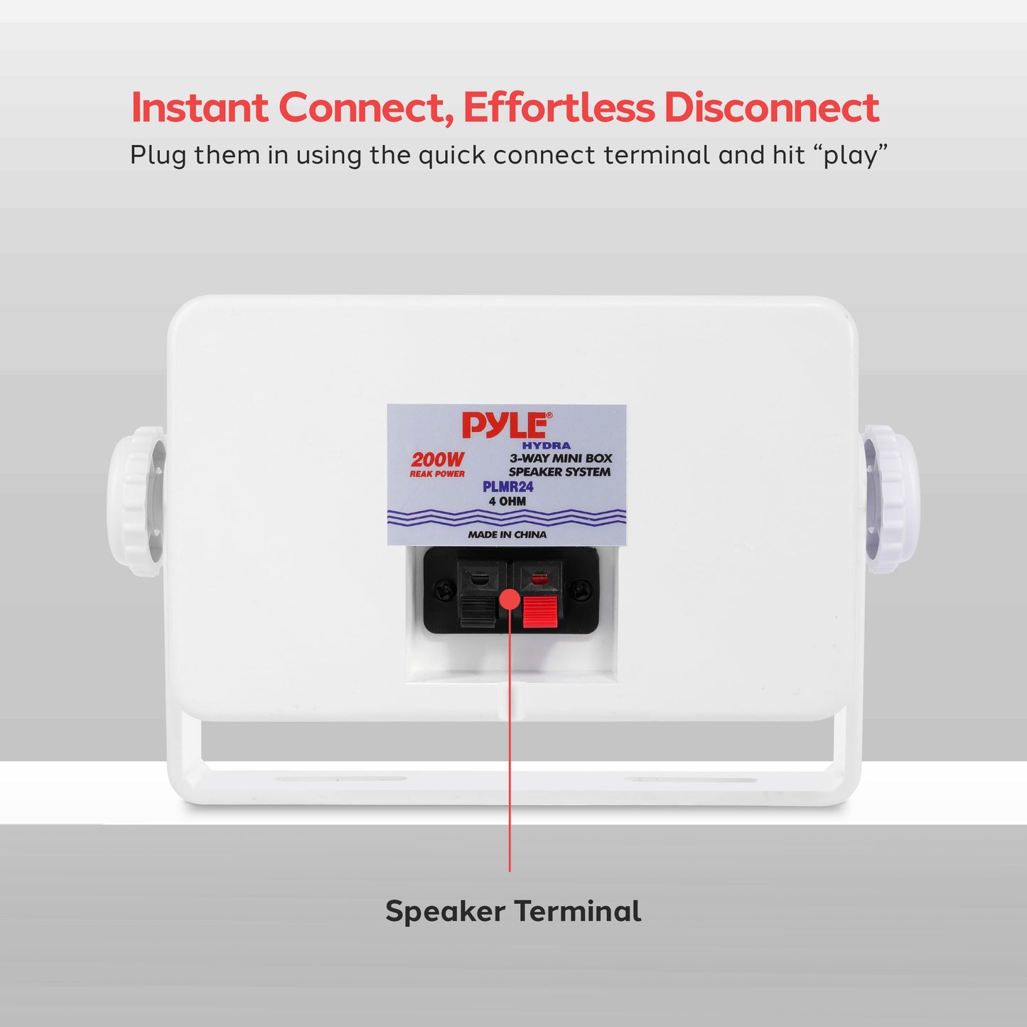 Pyle 3-Way Weatherproof Outdoor Speaker Set - 3.5 Inch 200W Pair of Marine Grade Mount Speakers - in a Heavy Duty ABS Enclosure Grill - Home, Boat, Poolside, Patio, Indoor Outdoor Use -PLMR24 (White)