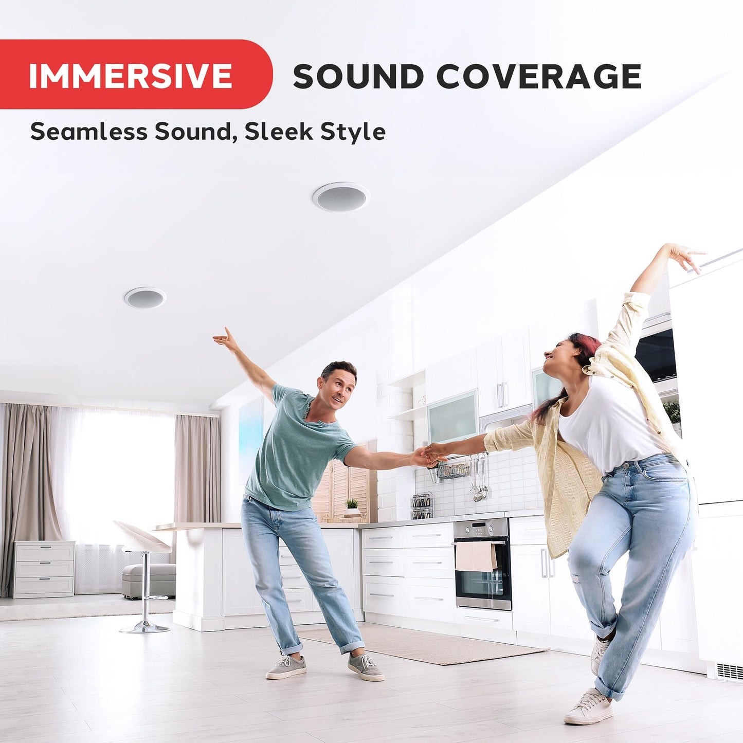 Pyle 10” Ceiling Wall Mount Speakers - Pair of 2-Way Full Range Sound Stereo Speaker Audio System Flush Design w/ Electronic Crossover Network 35Hz-20kHz Frequency Response & 300 Watts Peak PDIC106