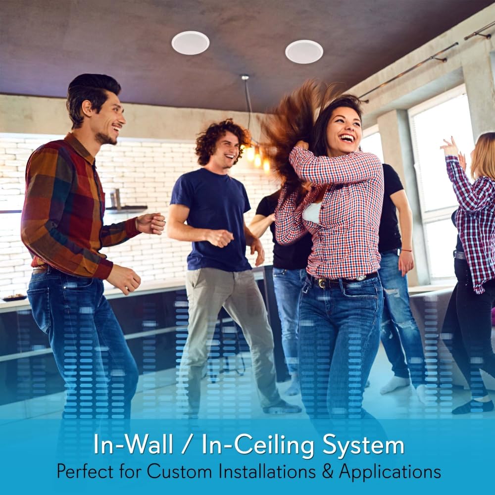 8'' 2-Way Midbass Woofer Speakers - Pair In-Wall/In-Ceiling Woofer Speaker System 1'' High-Temperature Voice Coil Flush Mount Design w/50Hz - 20kHz Frequency Response 250 Watts Peak - Pyle PDIC81RD