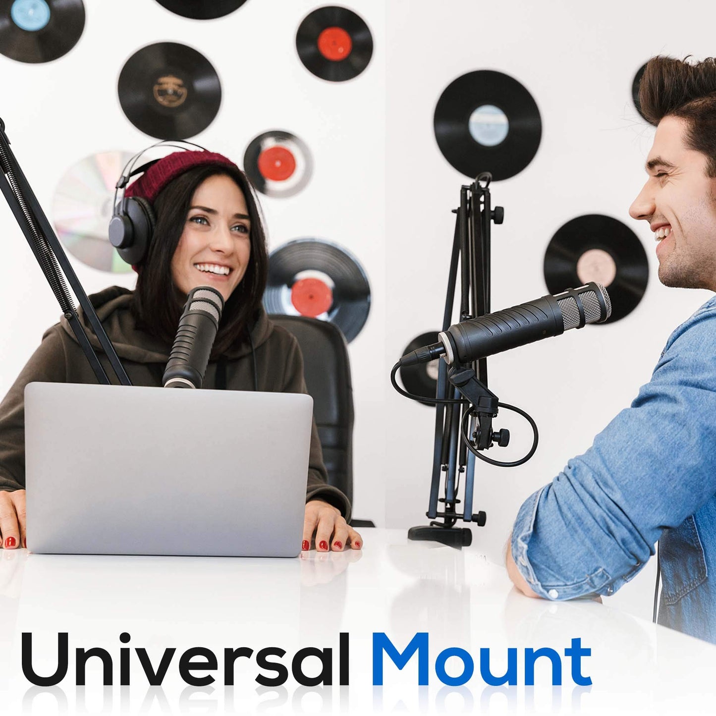 Soul Inscriptions Press USB Suspension Boom Microphone Stand-Adjustable Compact USB Microphone Arm Stand,Durable Steel for Radio Broadcasting Studio,Voice-Over Sound Studio,TV Stations - PMKSHUSB04