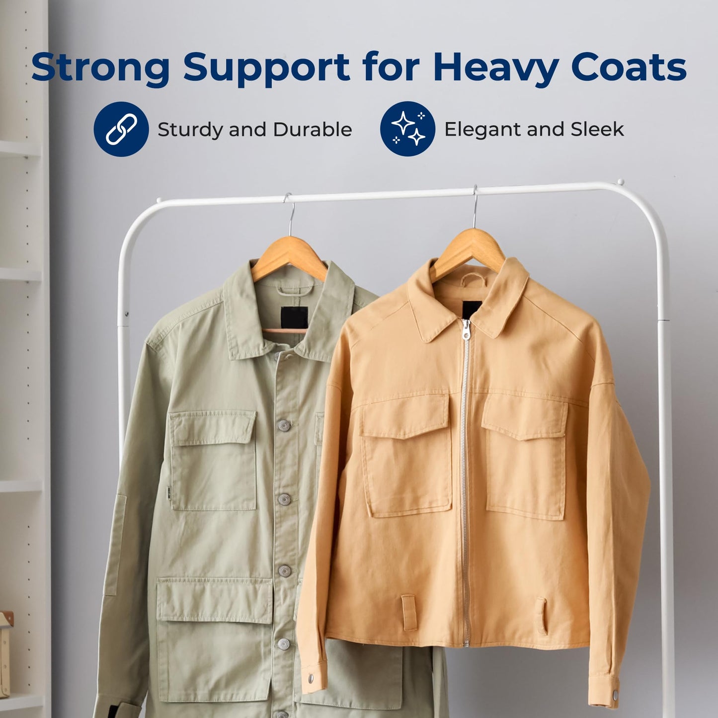 SereneLife 80-Pack Solid Wooden Hangers – Heavy Duty Natural Wood with 360° Swivel Hook, Shoulder Notches & Pants Bar – Space-Saving Design for Suits, Jackets, Dresses, Shirts & More