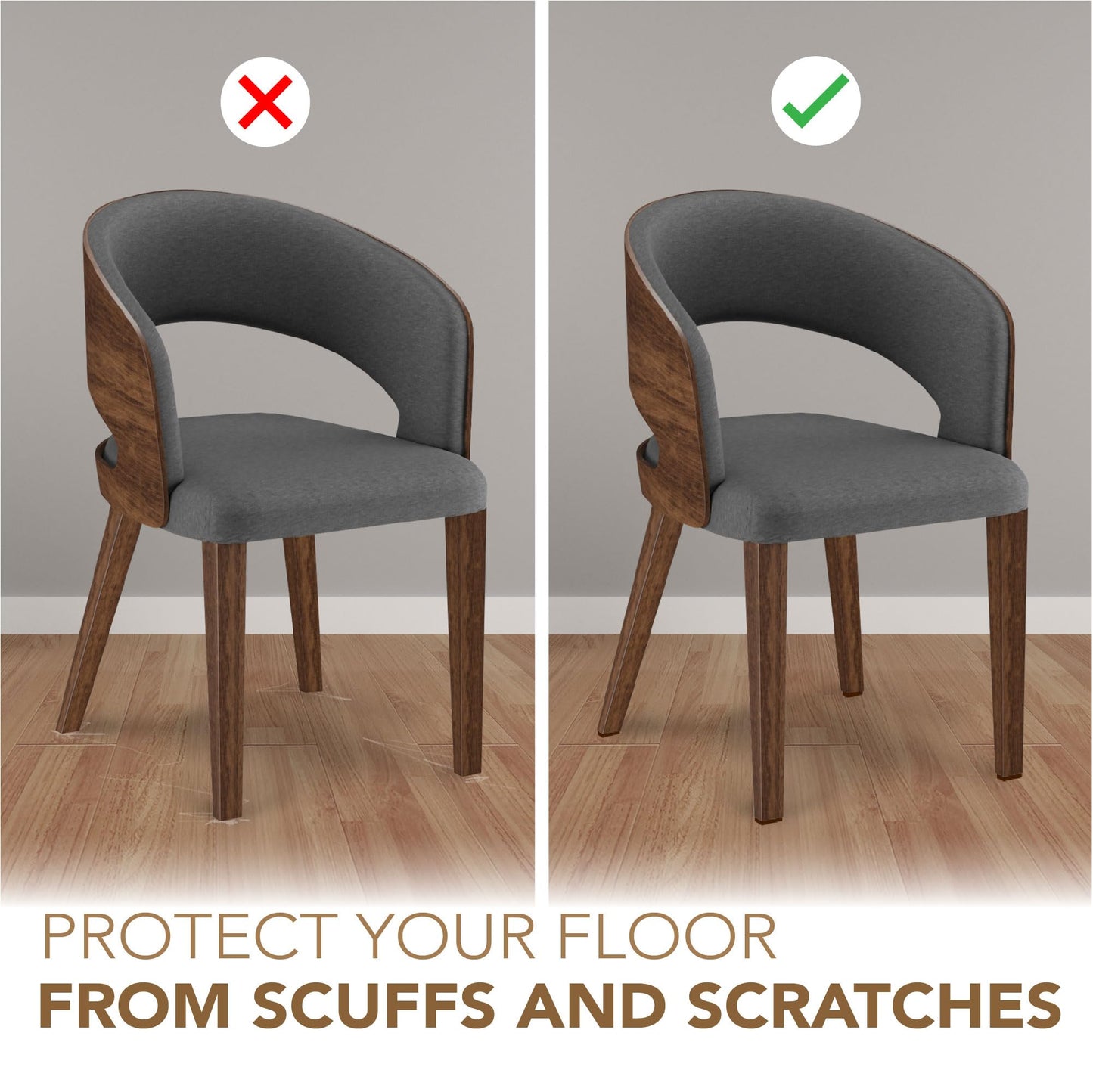 Serenelife Felt Furniture Pads - 45 Premium ¾” Inch Felt Floor Protectors | Protect Hardwood, Laminate & Tile Flooring | Furniture Sliders | Moving Supplies | Easy Installation | Noise Reducing
